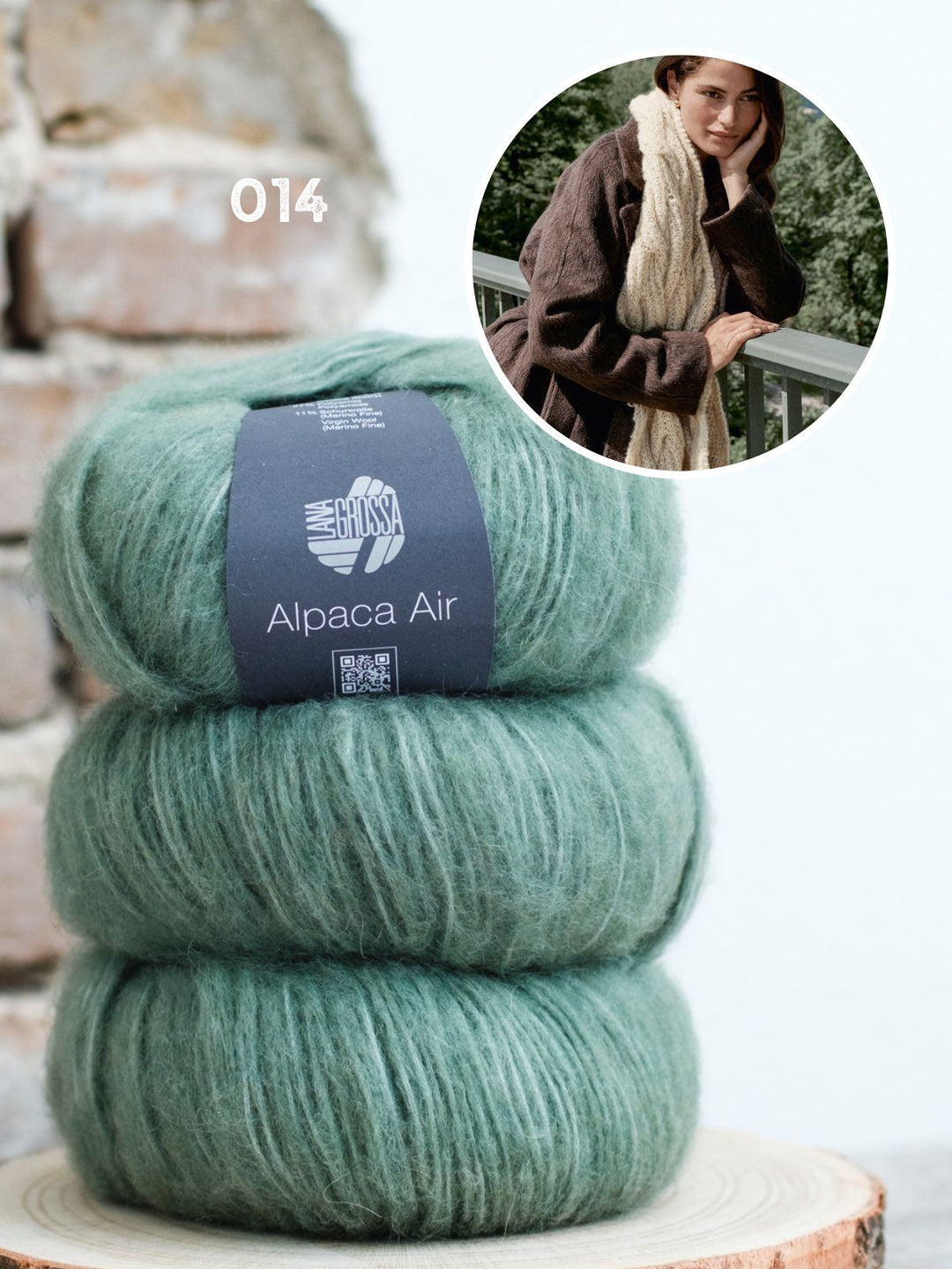 Breipakket Alpaca Air sjaal met kabels