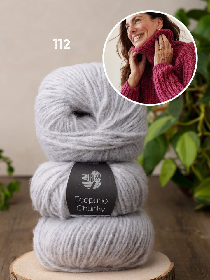 Breipakket Ecopuno Chunky pullover met kraag