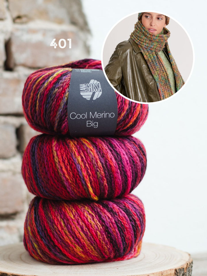 Breipakket Cool Merino Big Color sjaal