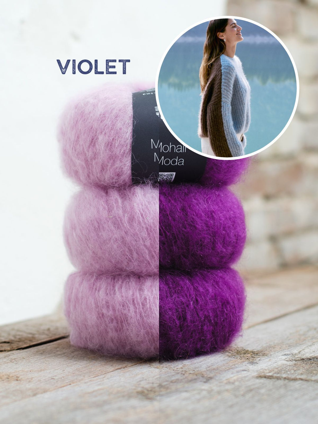 Breipakket Mohair Moda pullover in twee kleuren