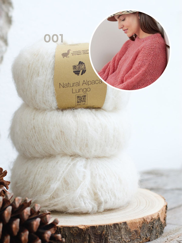 Breipakket Natural Alpaca Lungo pullover met 3/4 mouwen