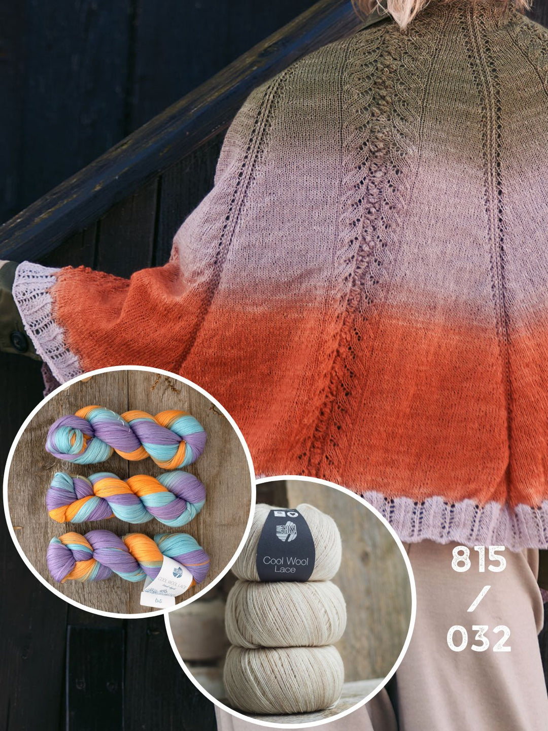 Breipakket Cool Wool Lace Hand-dyed stola