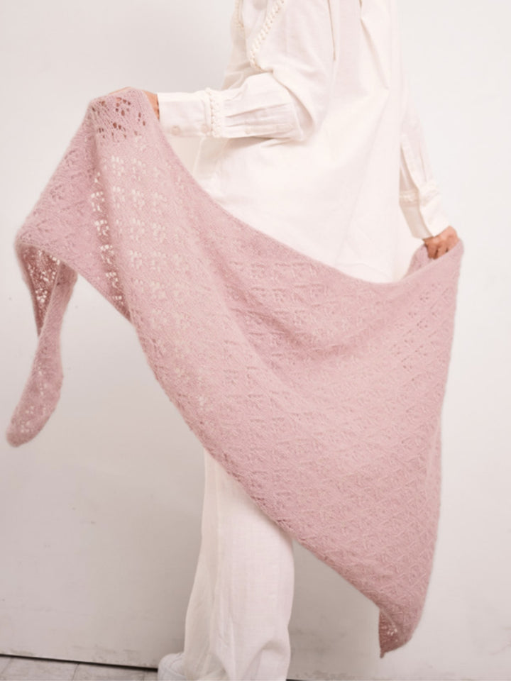 Breipakket Cool Wool Lace & Silkhair stola in ajourpatroon