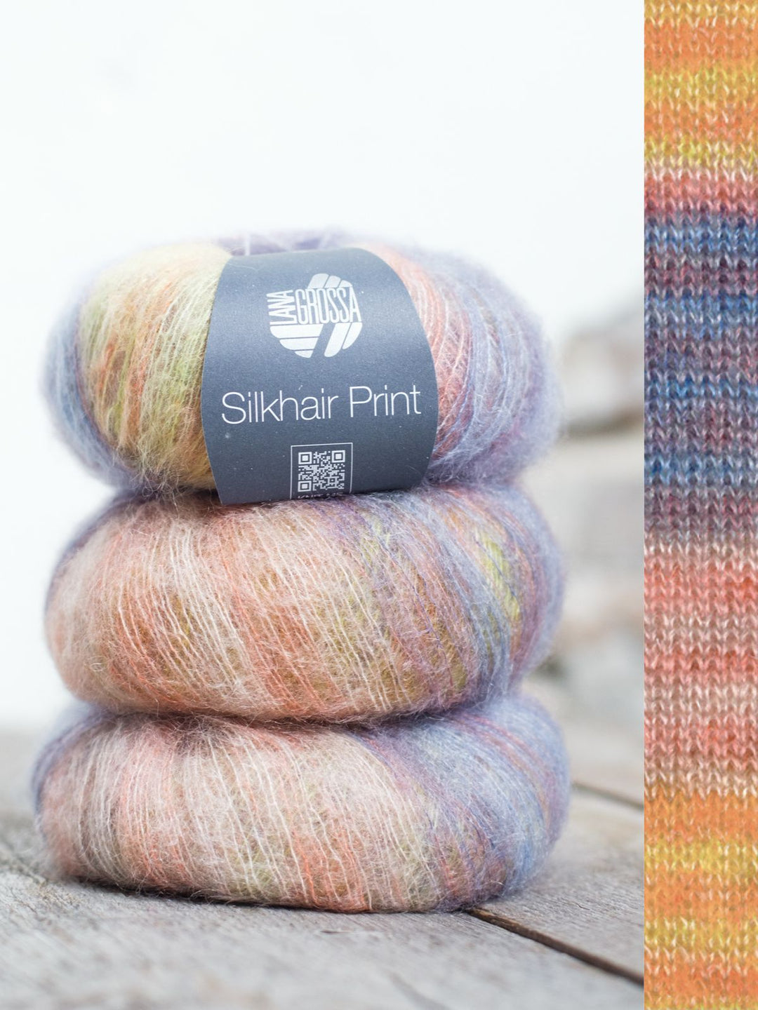 Silkhair Print 423 Geel / Oranje / Jeans