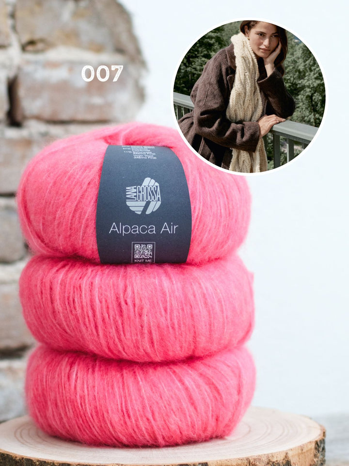 Breipakket Alpaca Air sjaal met kabels