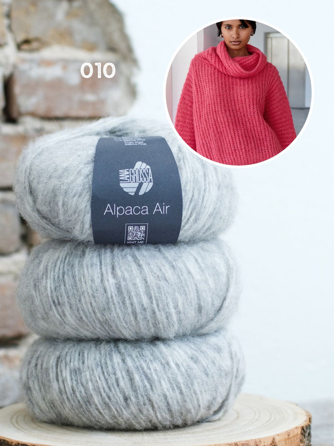 Breipakket Alpaca Air pullover in halve patentsteek