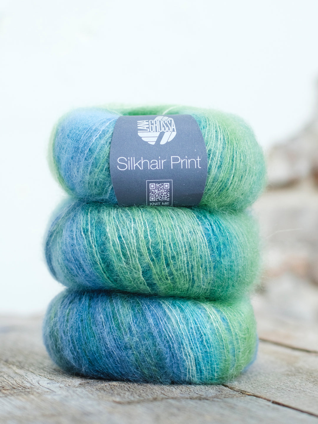Silkhair Print 410 Licht- / Grijsgroen / Turquoise