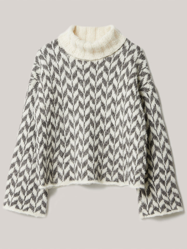 Breipakket Natural Alpaca Pelo pullover in jacquardpatroon