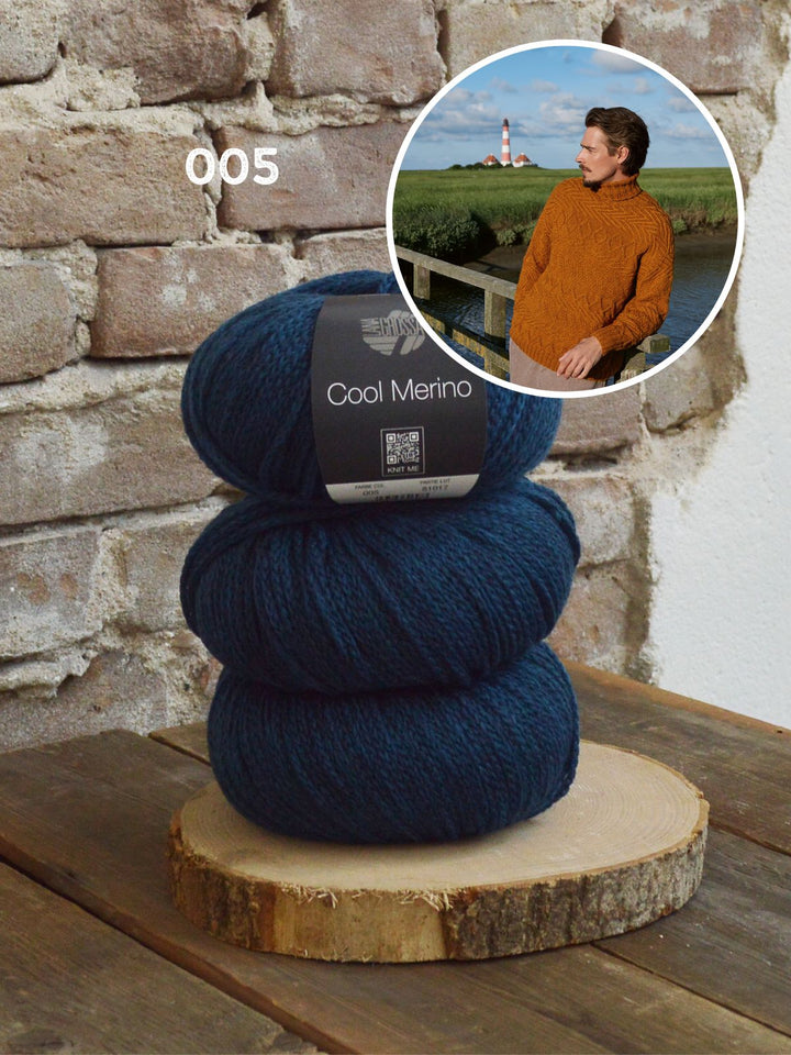 Breipakket Cool Merino pullover in patronenmix - voor hem