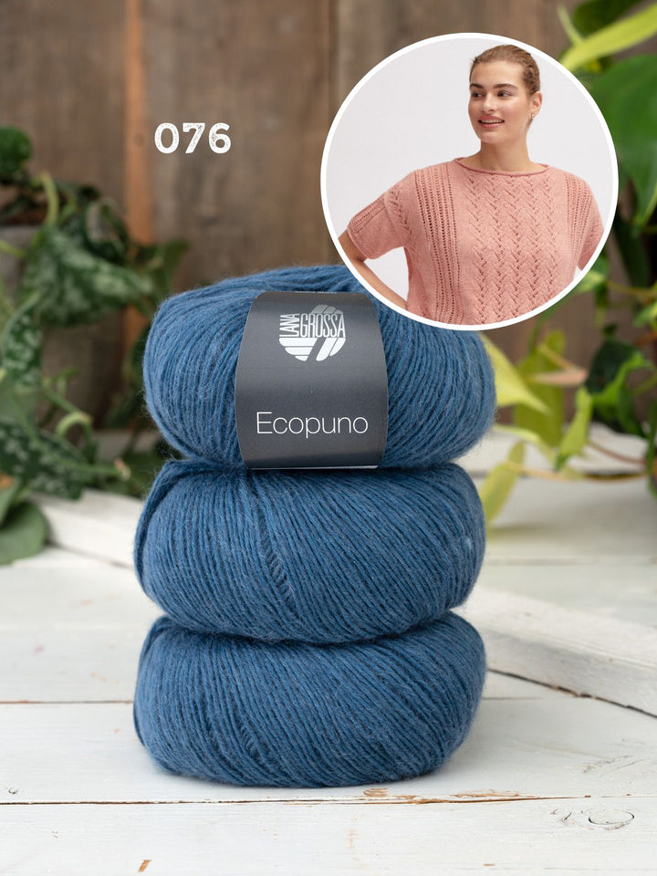 Breipakket Ecopuno shirt in zigzag-ajourpatroon