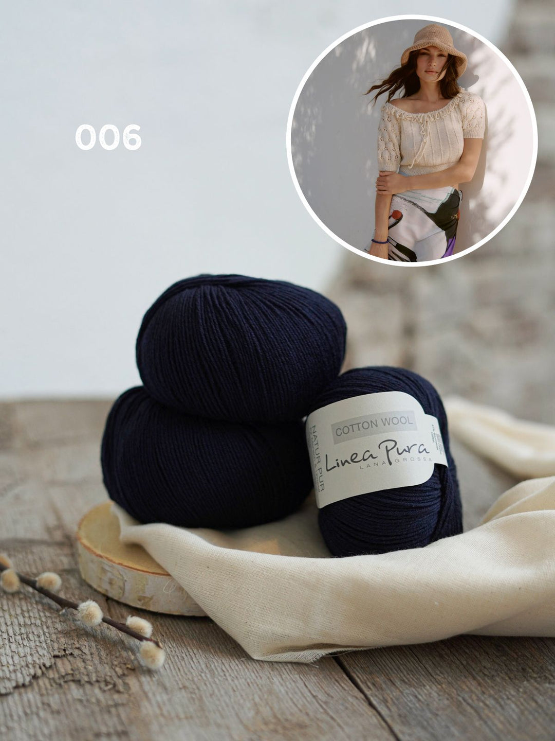 Breipakket Cotton Wool raglanpullover met ajourmouwen